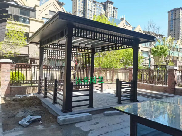 庭院鋁合金新中式?jīng)鐾ぐ惭b